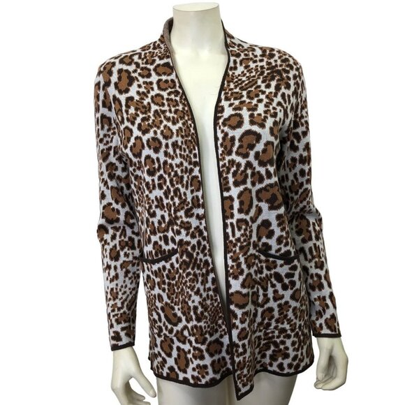 ALLISON DALEY $69 ANIMAL PRINT OPEN CARDIGAN SWEATER SM NWT - Picture 3 of 8